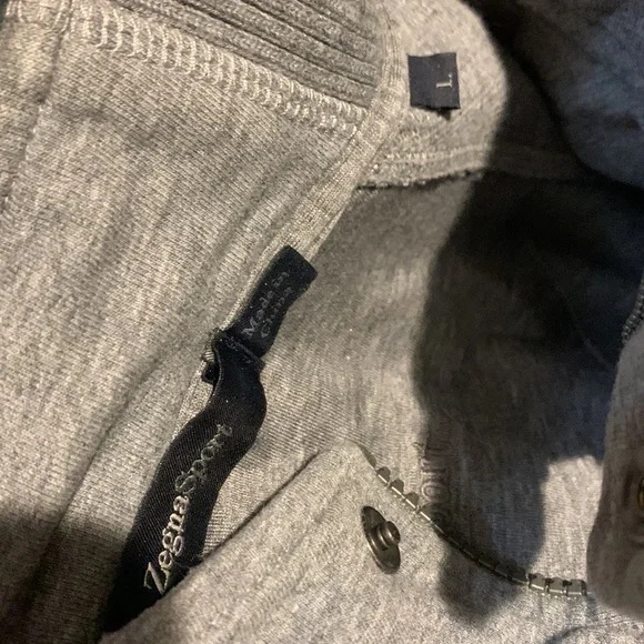 Zegna Sport Gray Zipper Sweatshirt size L